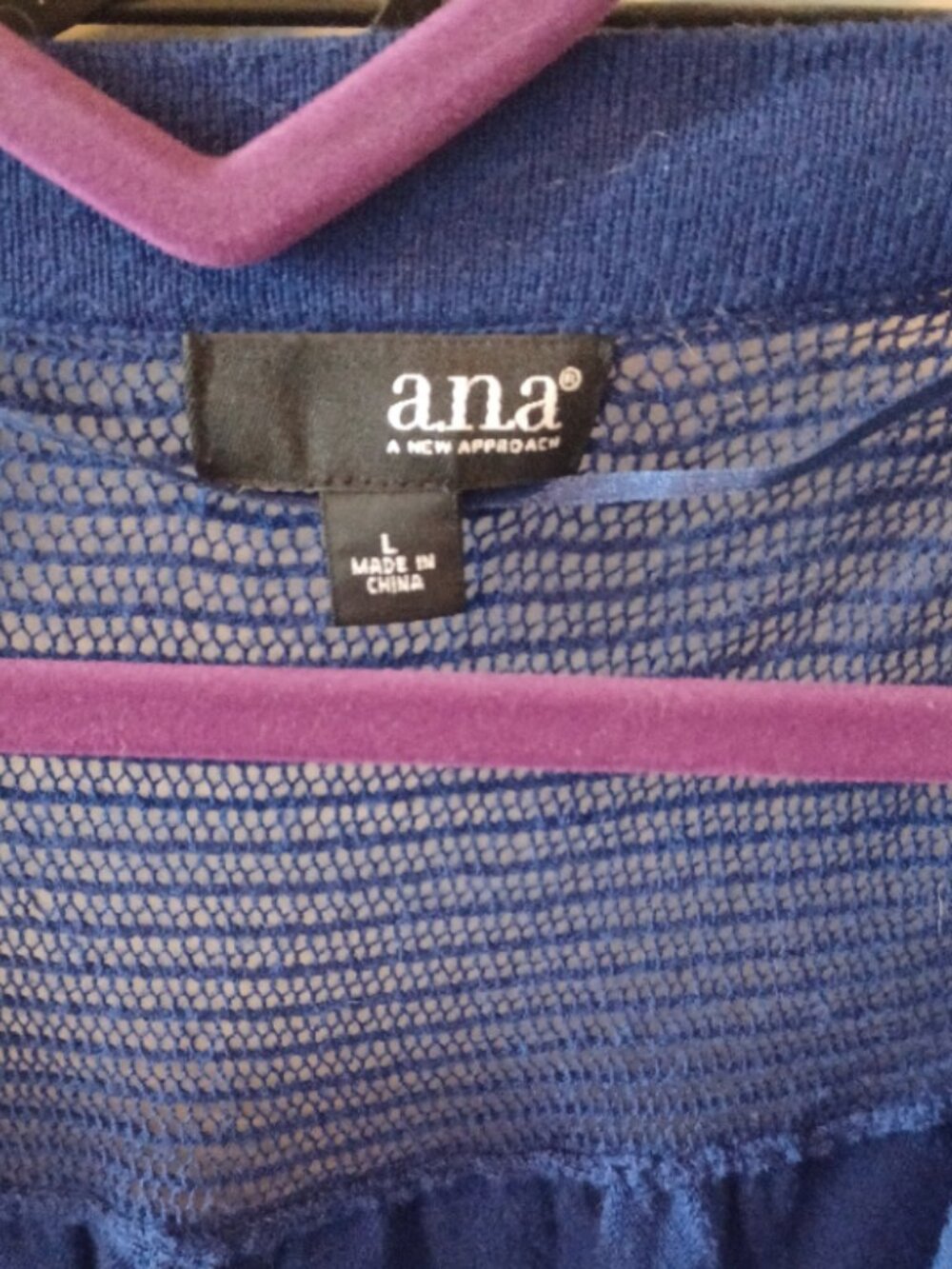 ANA Sky Blue 3/4 Sleeve Light sweater shrug open Knit Shouders Cute Large - Picture 2 of 4